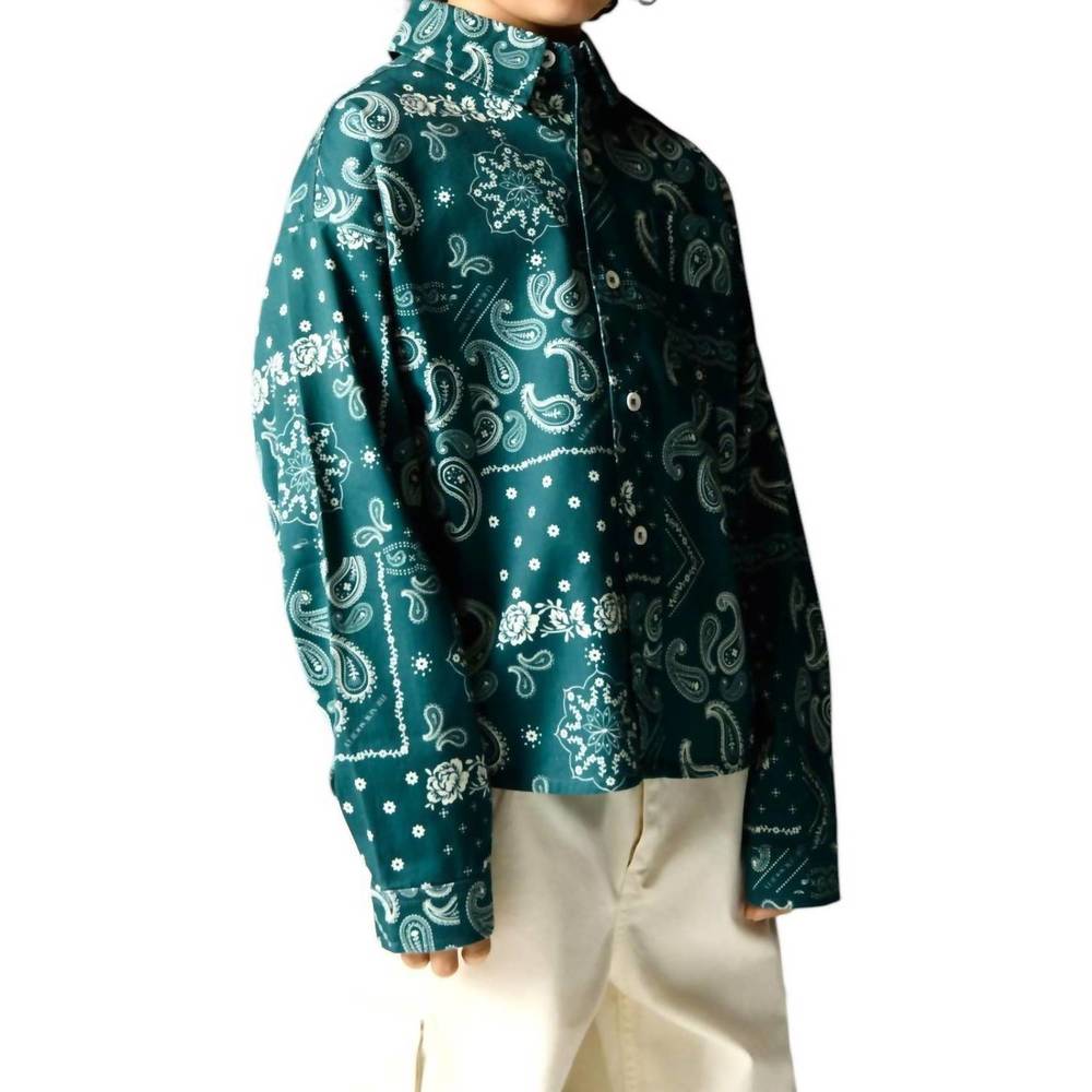 Kids Green Paisley Button-Down Shirt